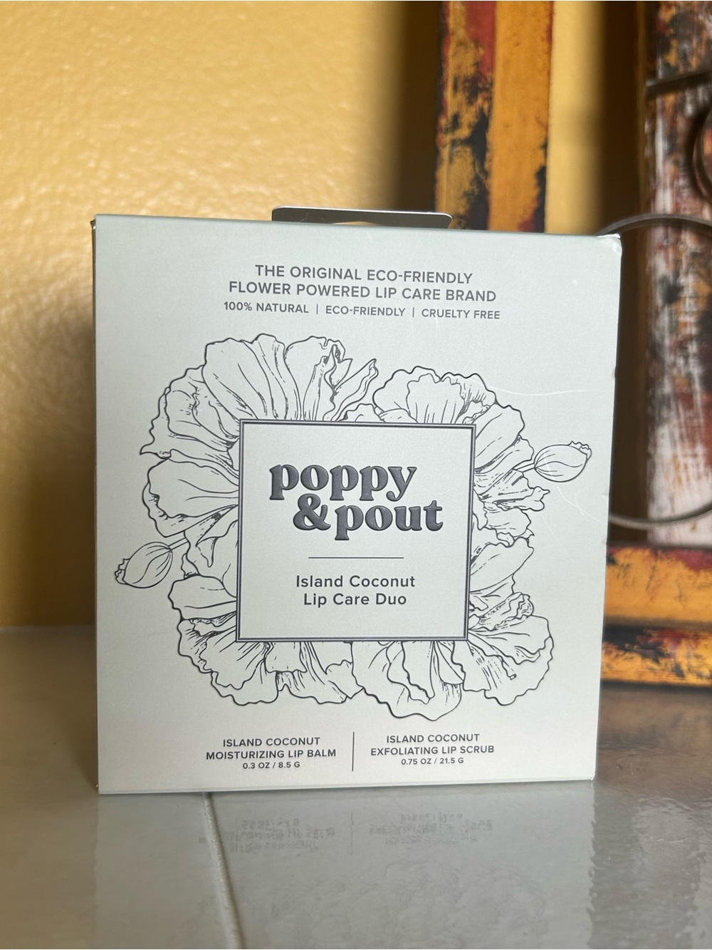 Poppy & Pout Island Coconut Lip Care Duo | New | Lip Balm + Lip Scrub | Natural